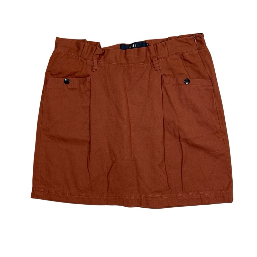 Ichi Dagma Skirt 40 Rust Brown Mini Casual Pockets Scandinavian‎ Minimalist